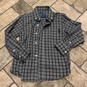 Little Boy Bartholomew Long Sleeve Button Down Flannel Collared Shirt: Size 4